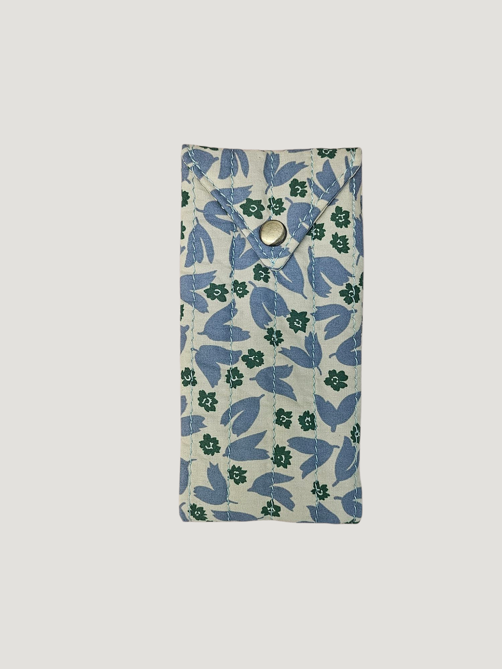 Trousse  lunette / stylo en 100 % coton : Fleur laurier