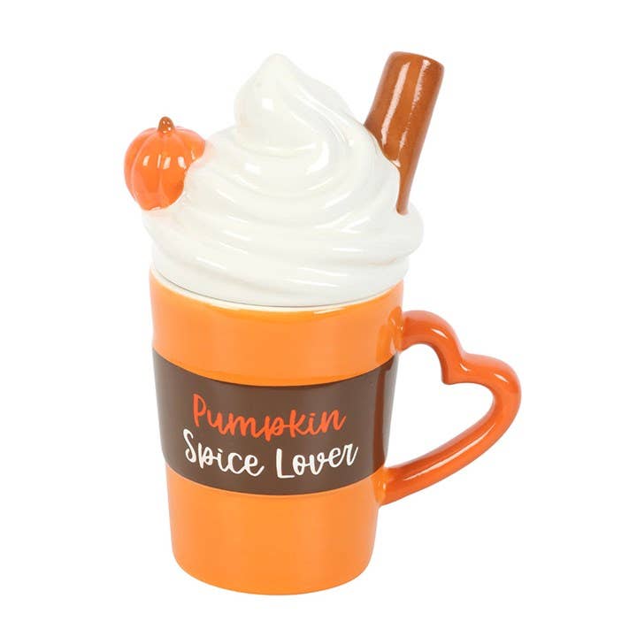 Mug à Couvercle Latte Épicé à la Citrouille d'Automne