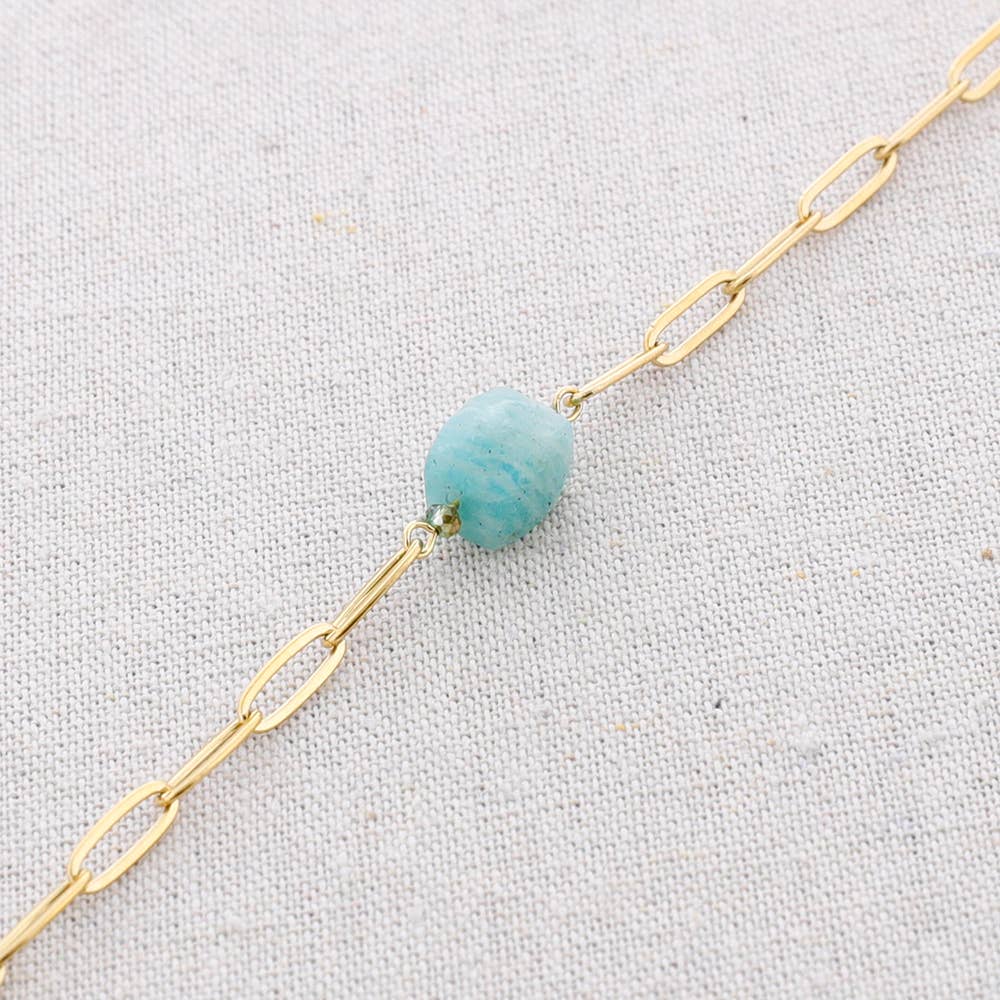 Collier en acier Stone Link: Turquoise