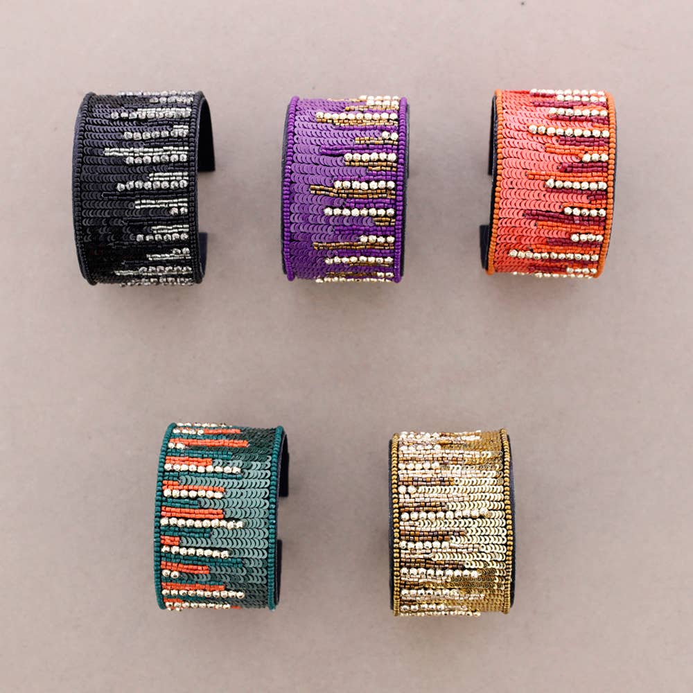 Bracelet à paillettes de pluie ajustable: Or