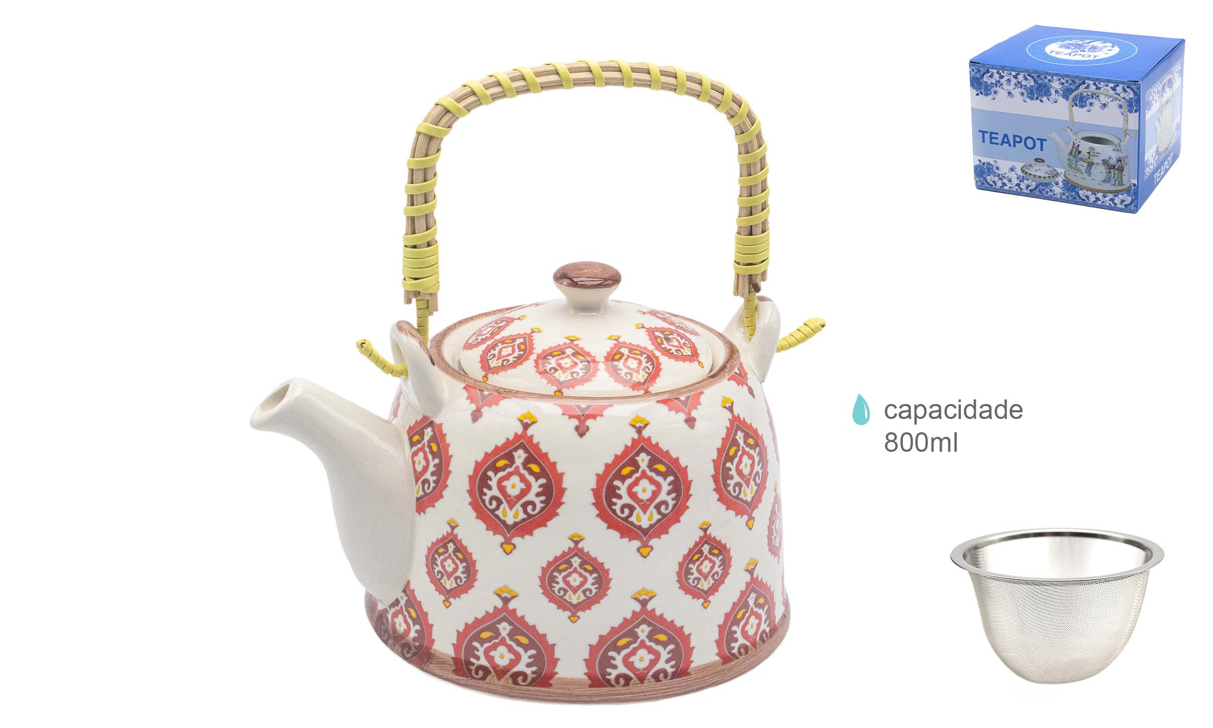 Théière en céramique Déc. 800 ml - 16,5x11,2cm