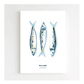 Papeterie Affiche Illustration Déco -  Les Maquereaux: 14.8 x 21 cm