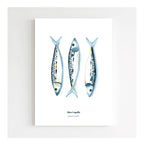 Papeterie Affiche Illustration Déco -  Les Maquereaux: 14.8 x 21 cm