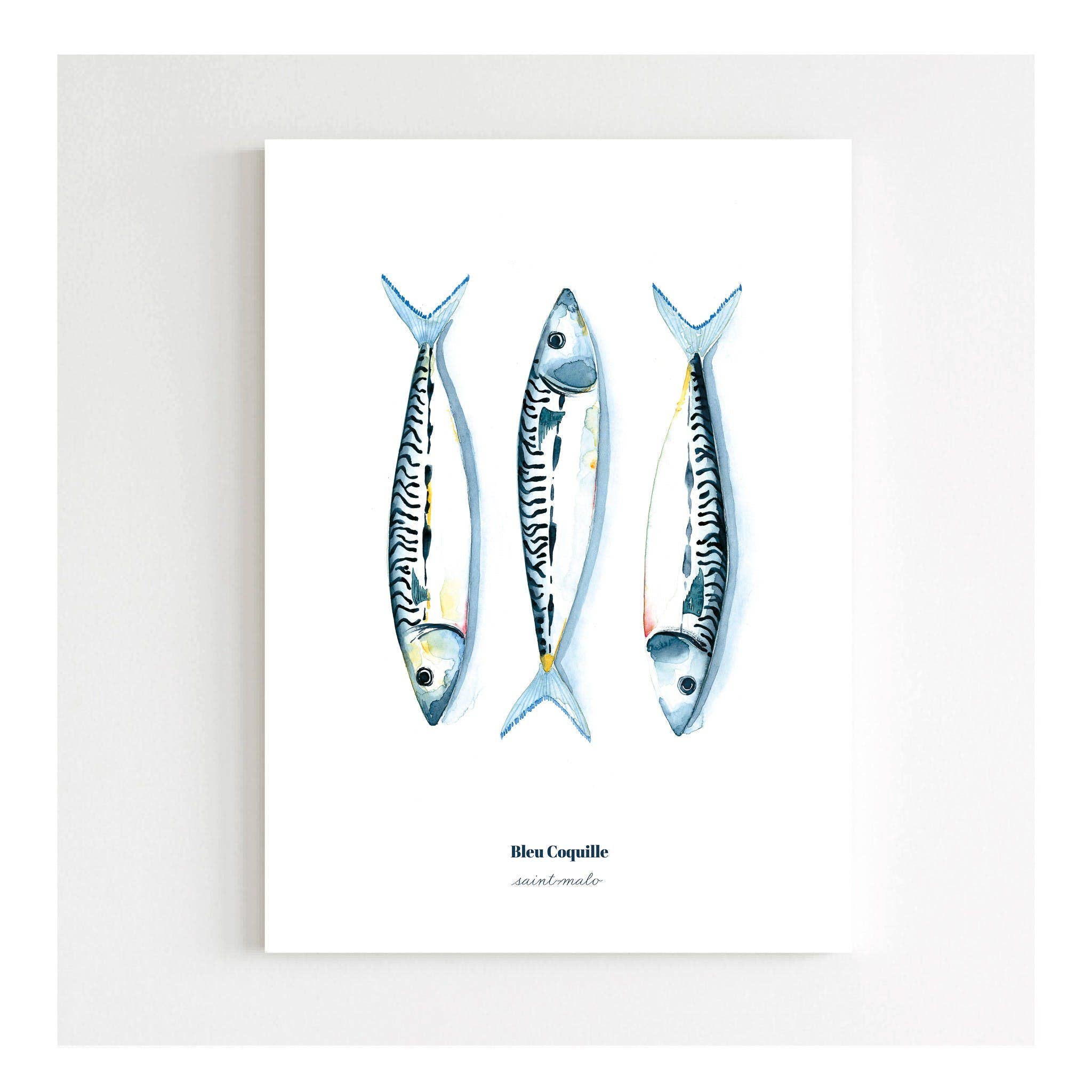 Papeterie Affiche Illustration Déco -  Les Maquereaux: 14.8 x 21 cm