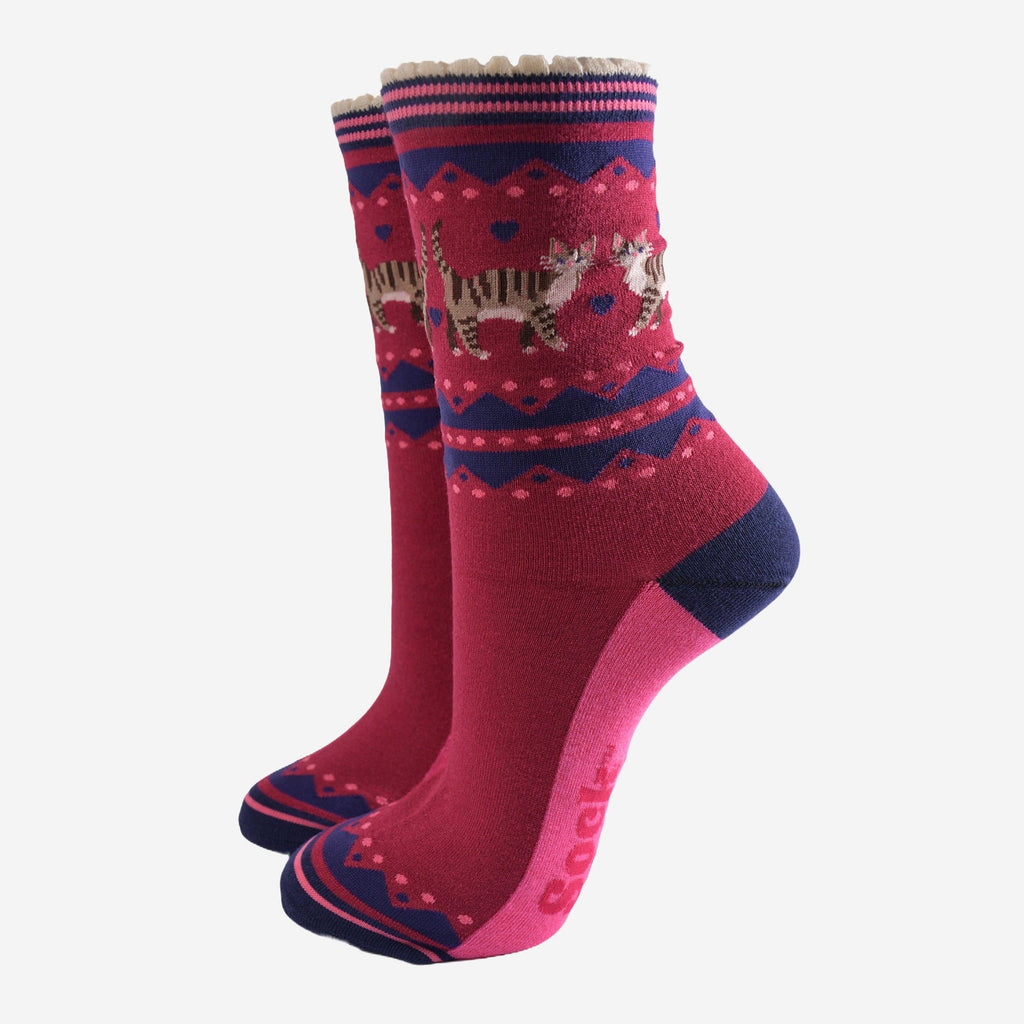Coffret Cadeau Chaussettes Femme - Marine, Chats: UK 3-7 | EU 36-40 | US 5-9