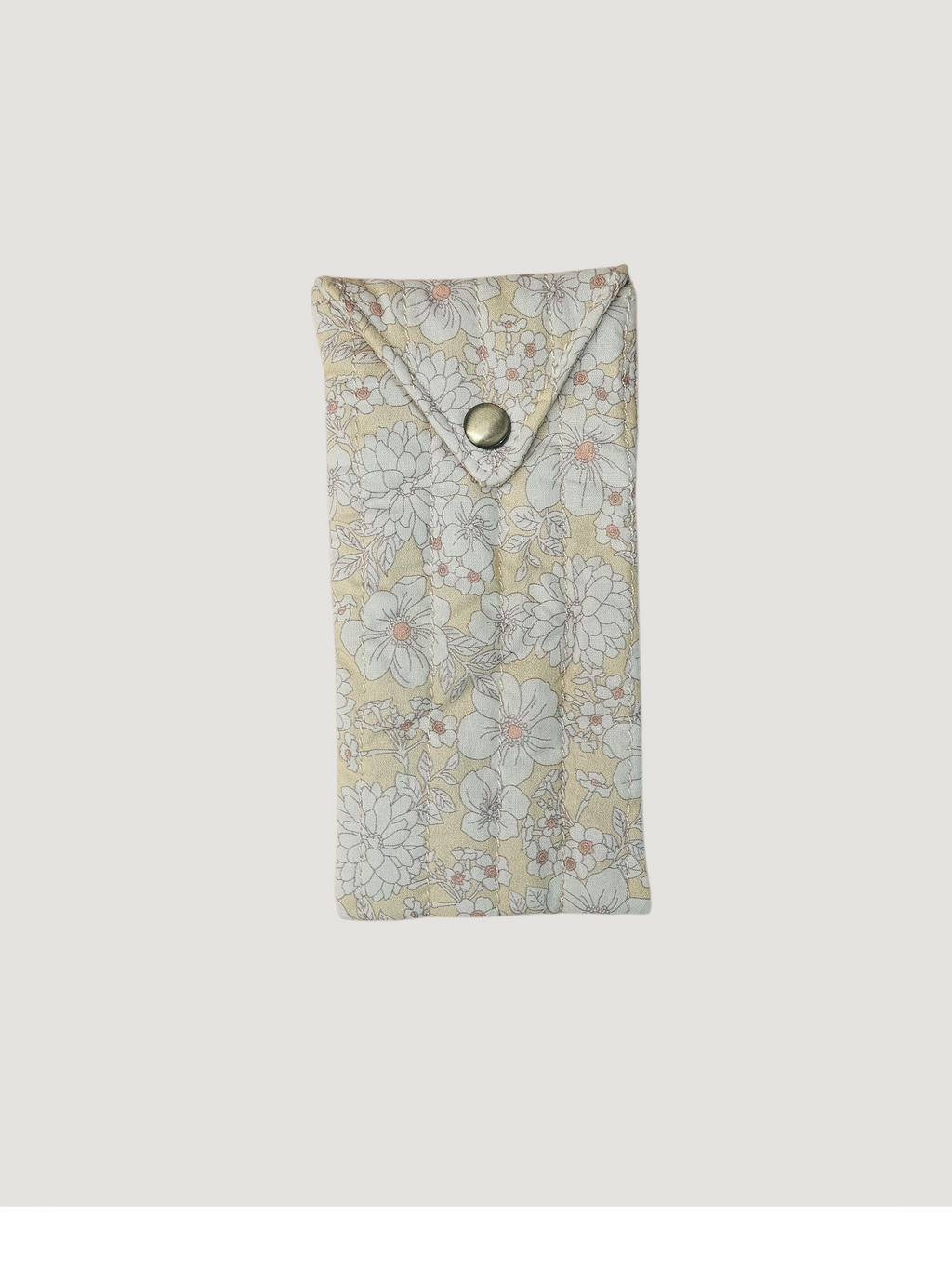 Trousse  lunette / stylo en 100 % coton : Fleur laurier