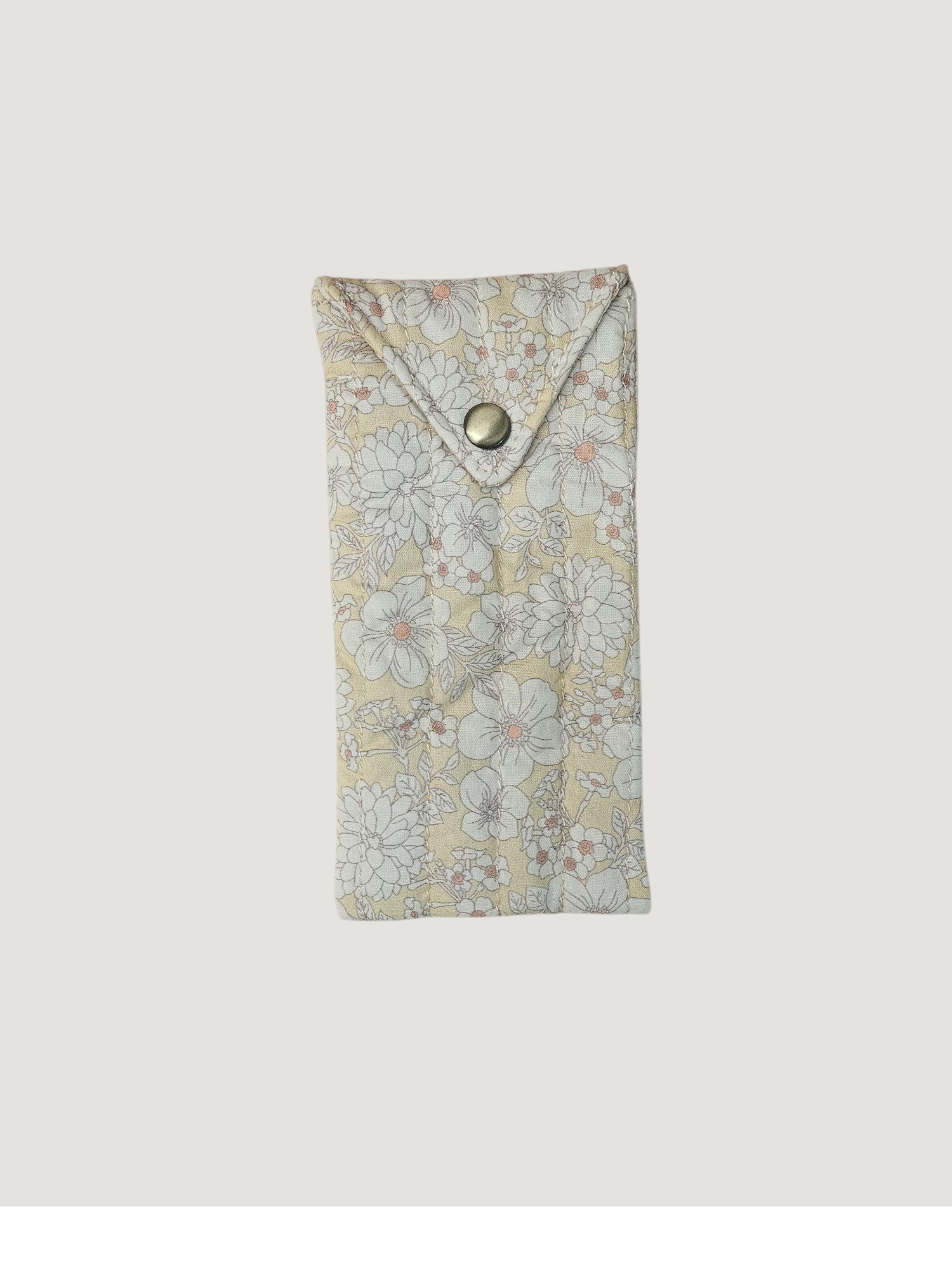 Trousse  lunette / stylo en 100 % coton : Fleur laurier