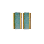 Clou serti en barre anti-ternissement avec pierre précieuse druzy vert clair