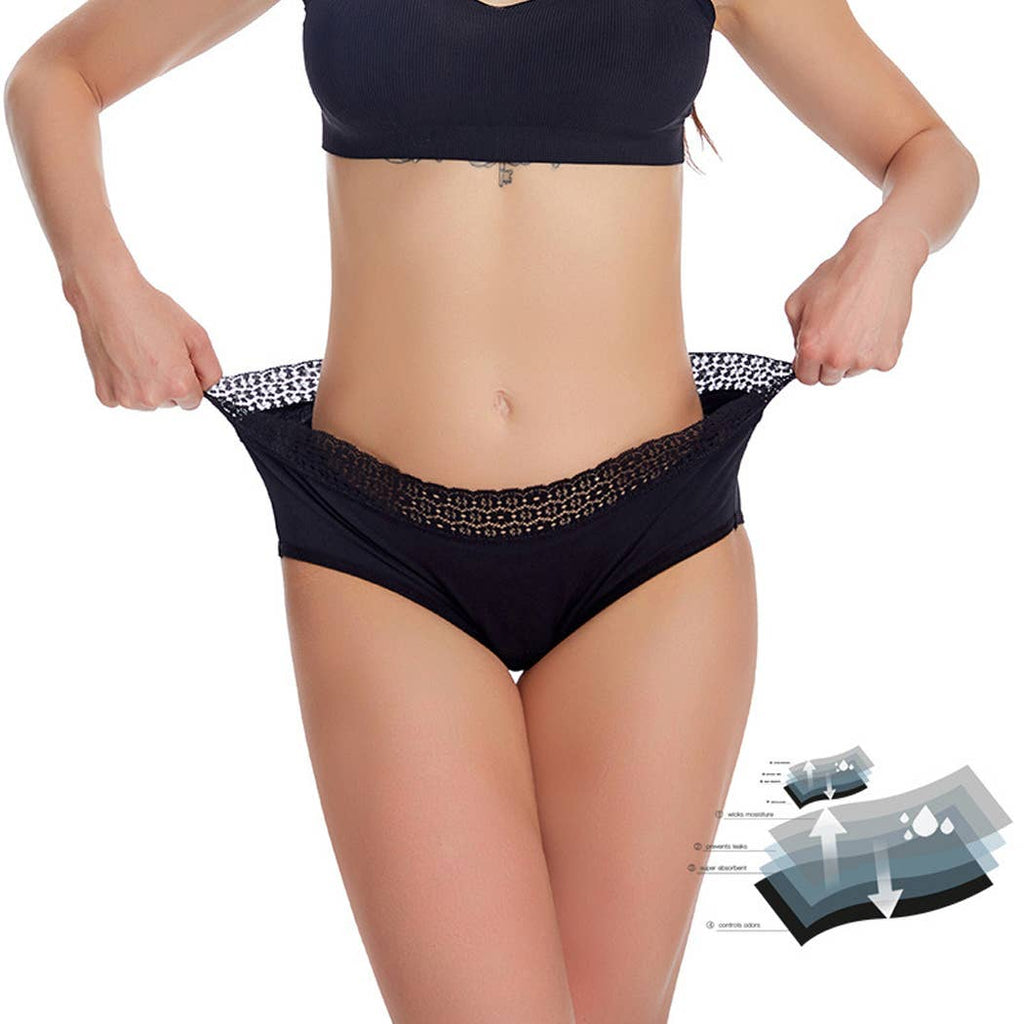 Jupe périodique en coton à taille basse avec dentelle: Noir / S