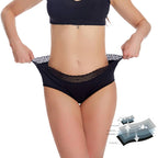 Jupe périodique en coton à taille basse avec dentelle: Noir / S