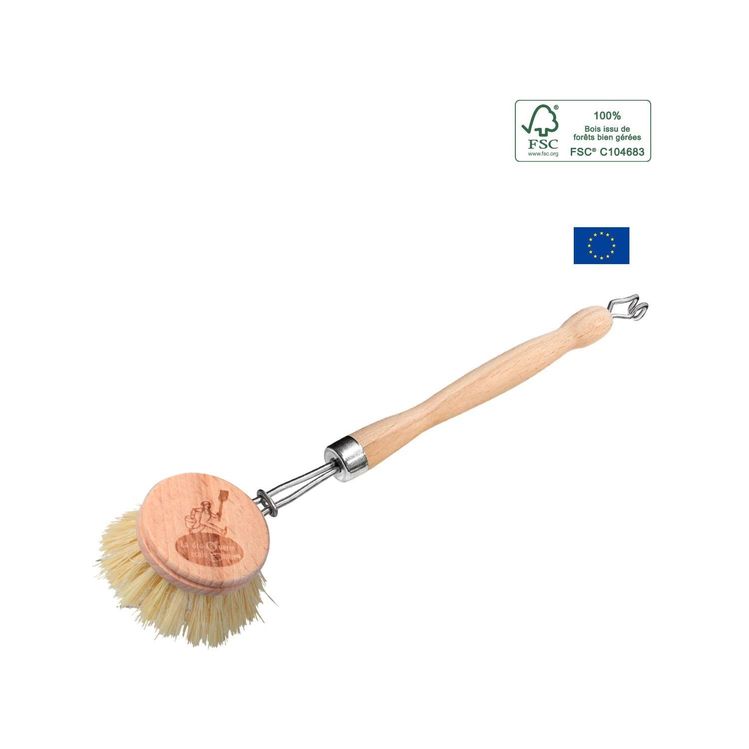 Brosse Vaisselle Rechargeable Fibres Naturelles Bois - La Droguerie