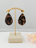 Boucles d 'oreilles cuir goutte (M): Leoprad