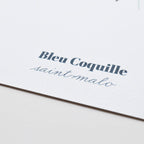 Papeterie Affiche Illustration Déco - Coquille Bleue 🐚: 15 x 21 cm