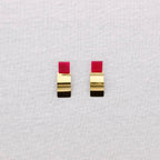 Boucles d'oreilles géométriques en acier: Vert olive