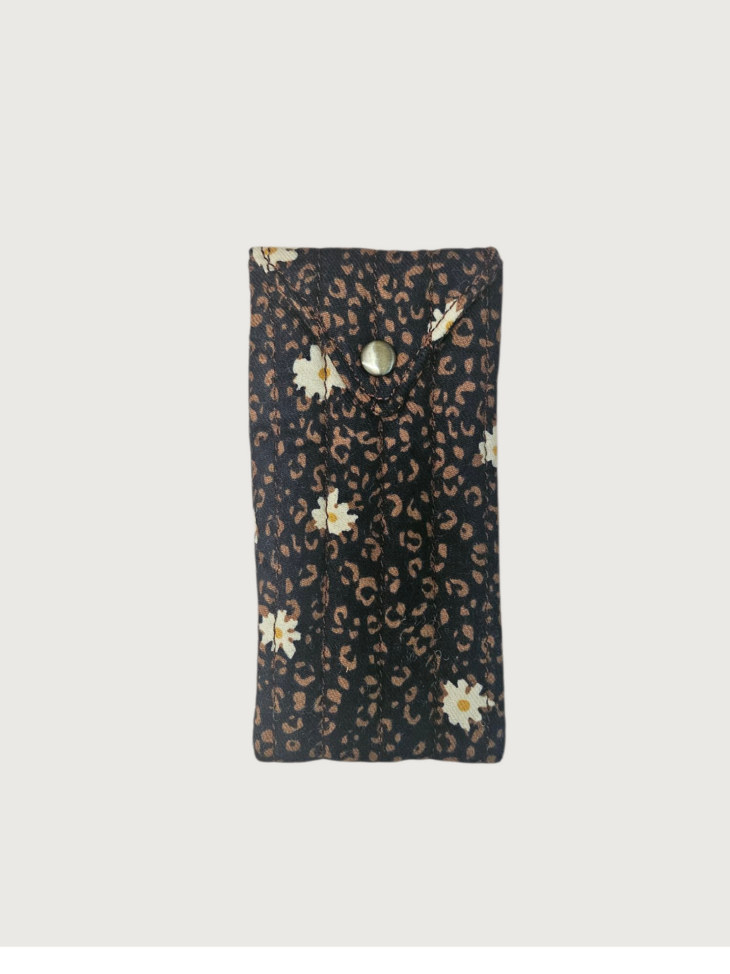 Trousse  lunette / stylo en 100 % coton : Fleur laurier