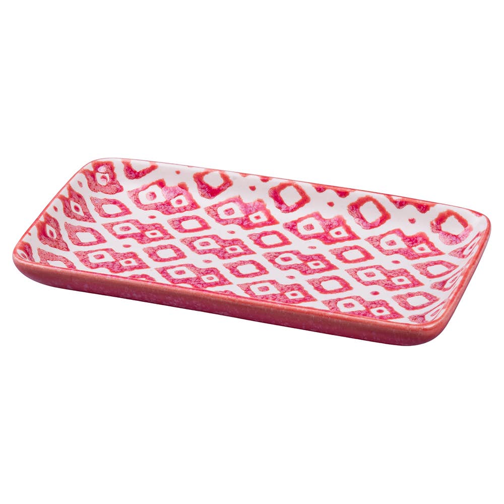 ENSEMBLE RÉACTIF 3 PLATEAUX RECTANGULAIRES ROUGE/ BLEU/GRIS