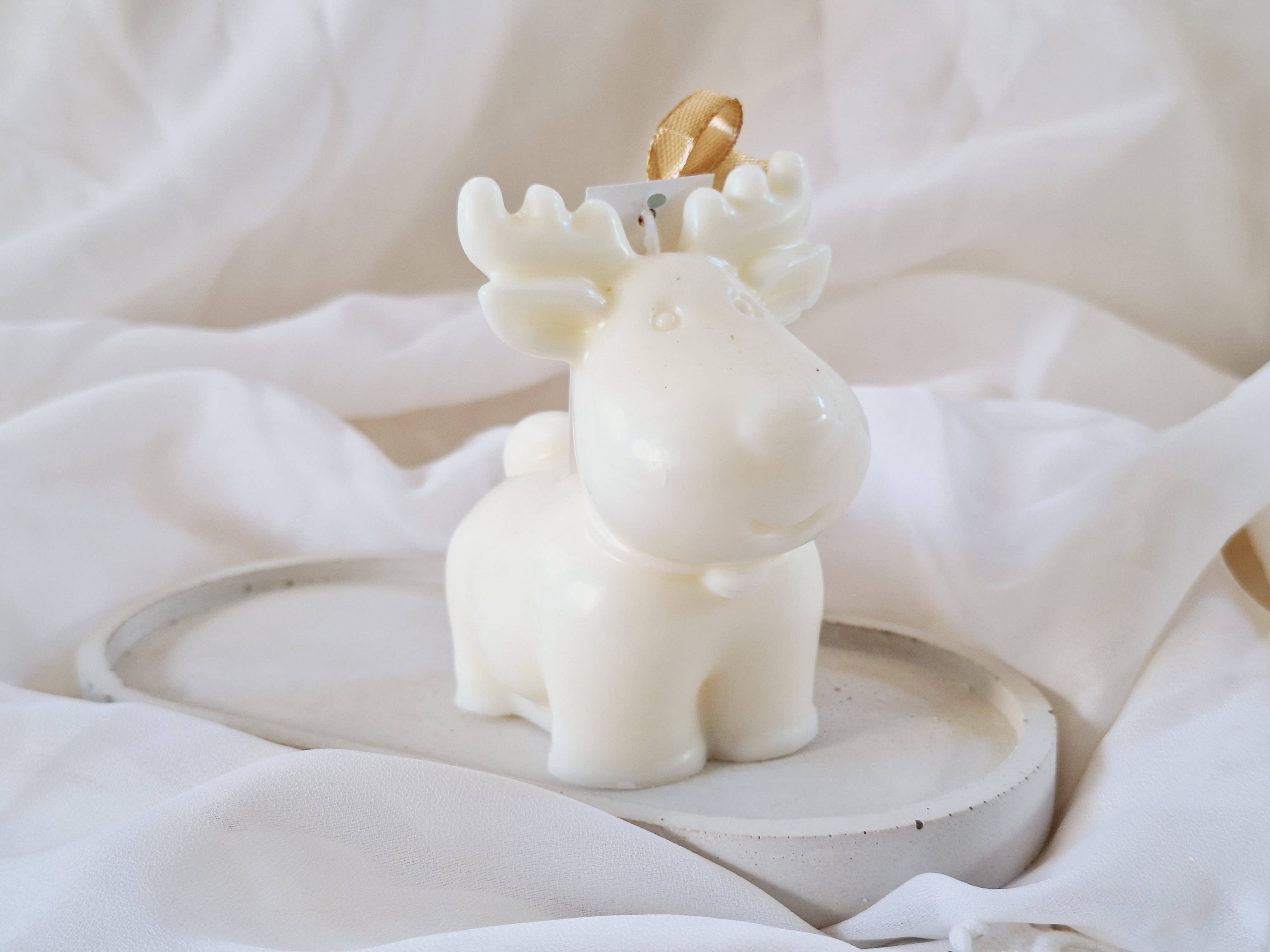 Bougie de Noël amusante en cire de soja Reindeer: Français / Bland