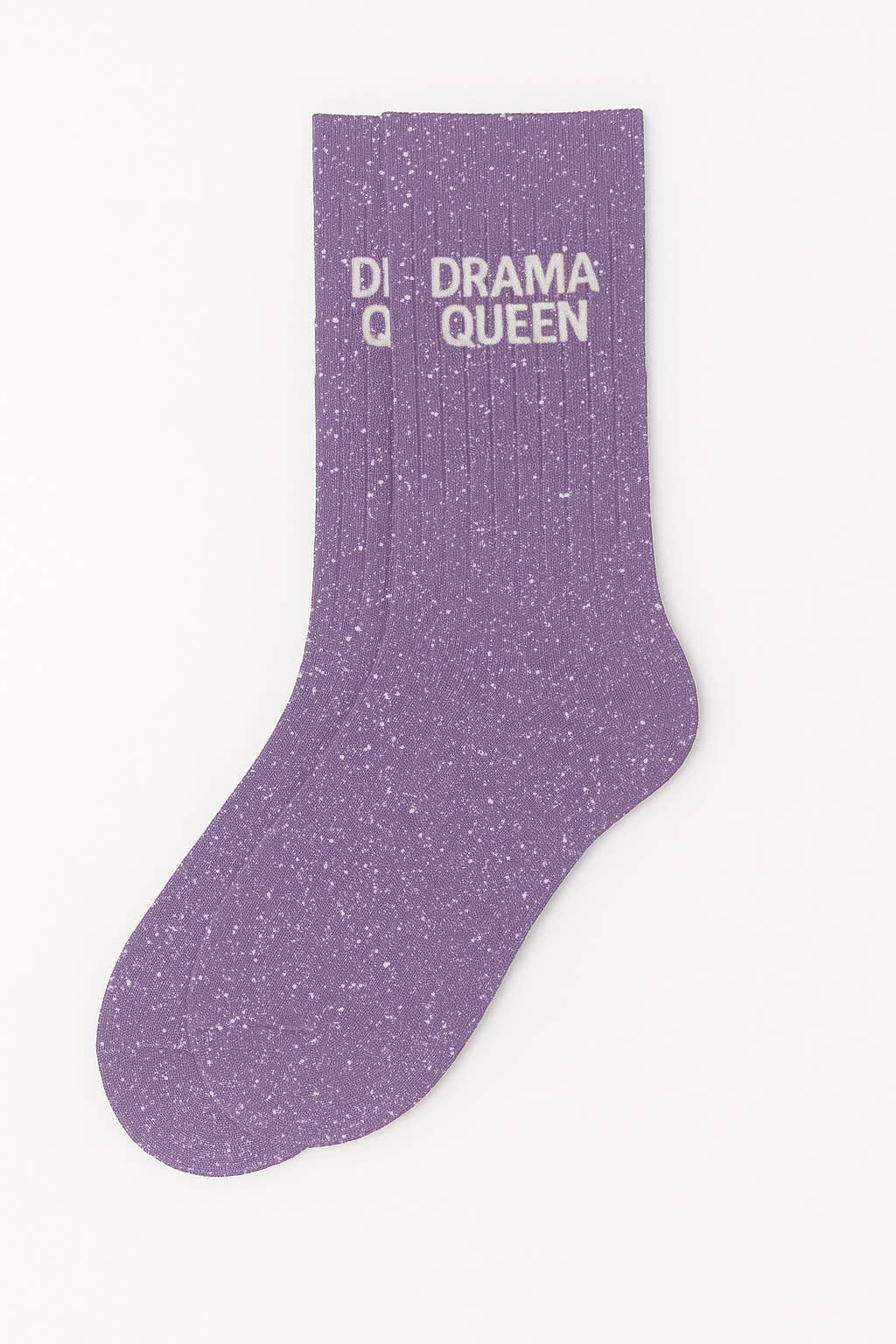 Chaussettes à Paillettes à Message "Drama Queen" Mauve