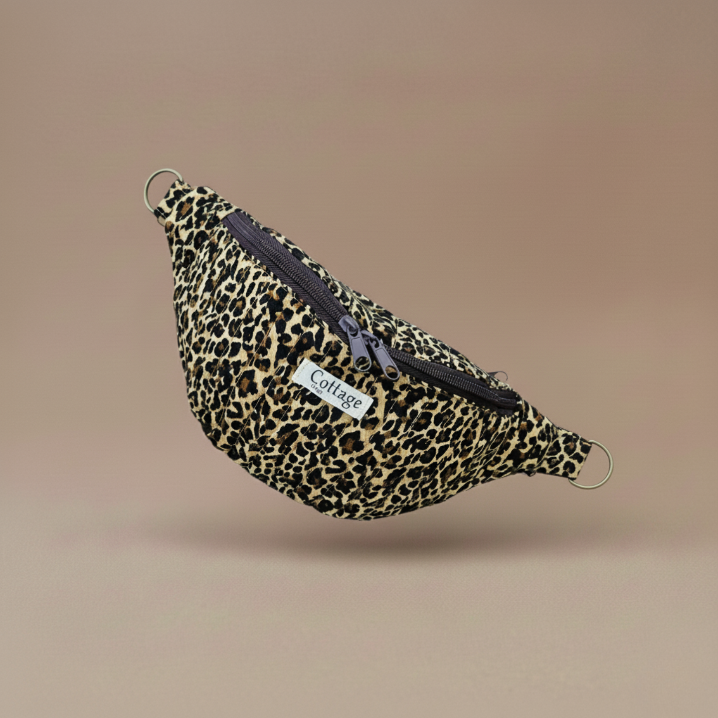 Banane  100 % coton   : Léo fleuri marron 2 curseurs