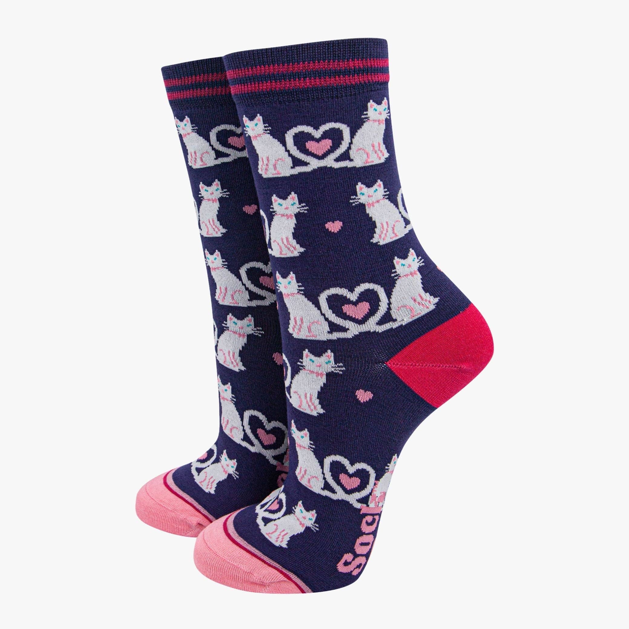 Coffret Cadeau Chaussettes Femme - Marine, Chats: UK 3-7 | EU 36-40 | US 5-9