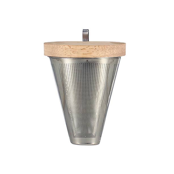 Infuseur à thé sven en acier inoxydable & couvercle en bois
