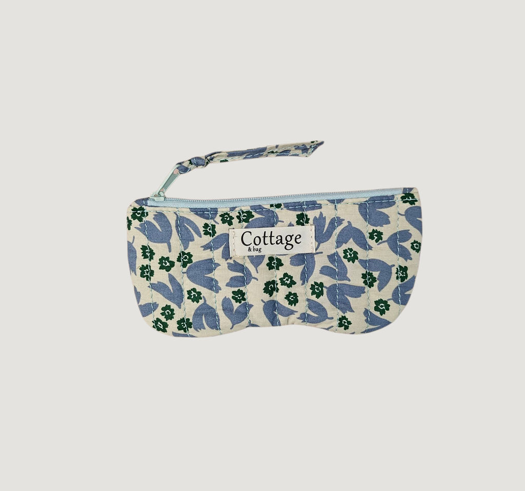 Porte lunette  100 % coton  : Patch bleu