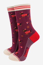 Coffret Cadeau Trio de Chaussettes en Bambou pour Femmes Motif Chien Saucisse d'Automne: ROYAUME-UNI 3-7 | UE 36-40 | ÉTATS-UNIS 5-9