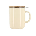 Tisanière Anna 350ml en grès crème et couvercle en bois