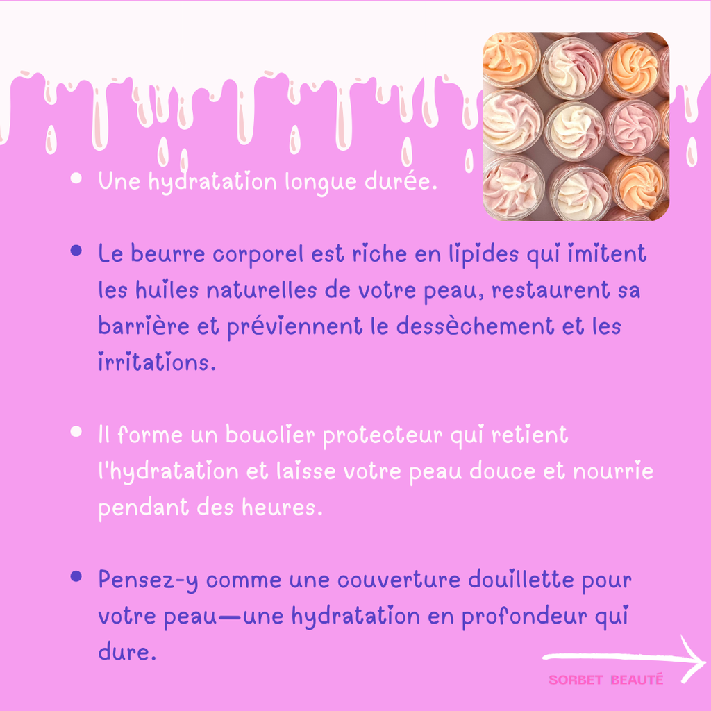 Beurre corporel fouetté/Chantilly de karité 50ml: Strawberry shake