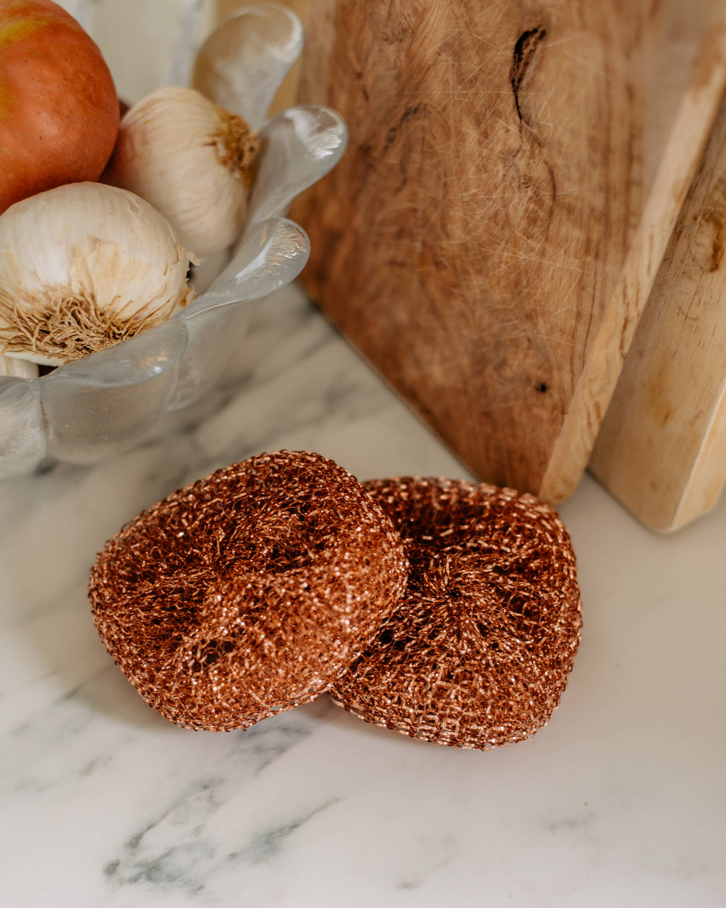 Éponge à récurer en cuivre pour la vaisselle, lot de 2 éponges de cuisine éco