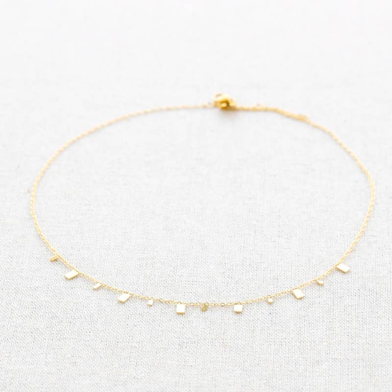 Collier en acier et pendentifs rectangulaires: Or