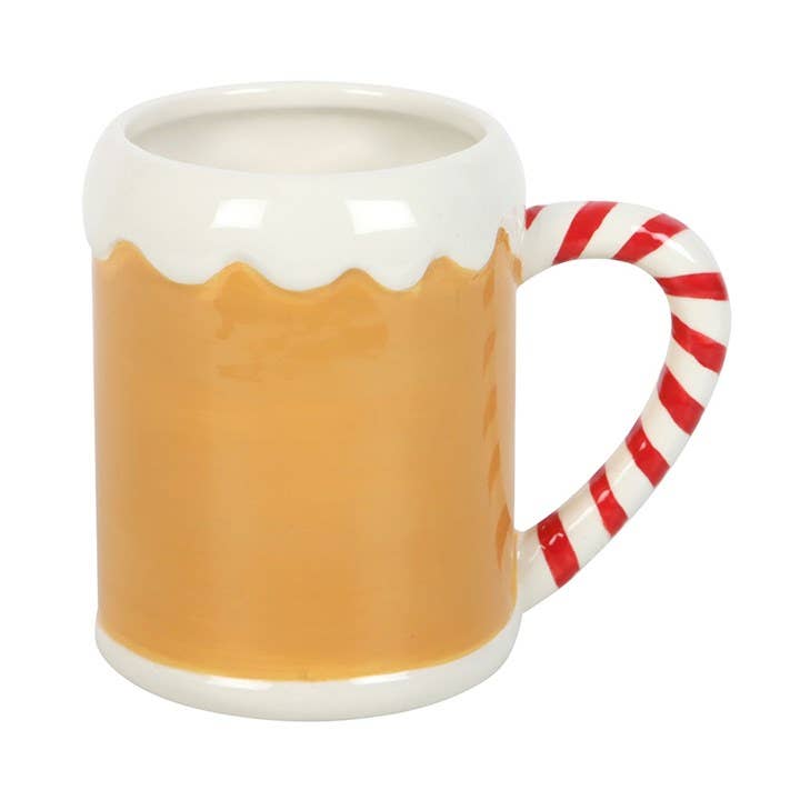Mug de Noël en forme de maison en pain d'épices et de sucre d'orge