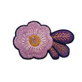 Patch brodé thermocollant motif Rose d'hiver lilas