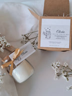 Bougie en cire de soja dans un bocal en verre Automne de cèdre et de santal: Français / Avec boîte