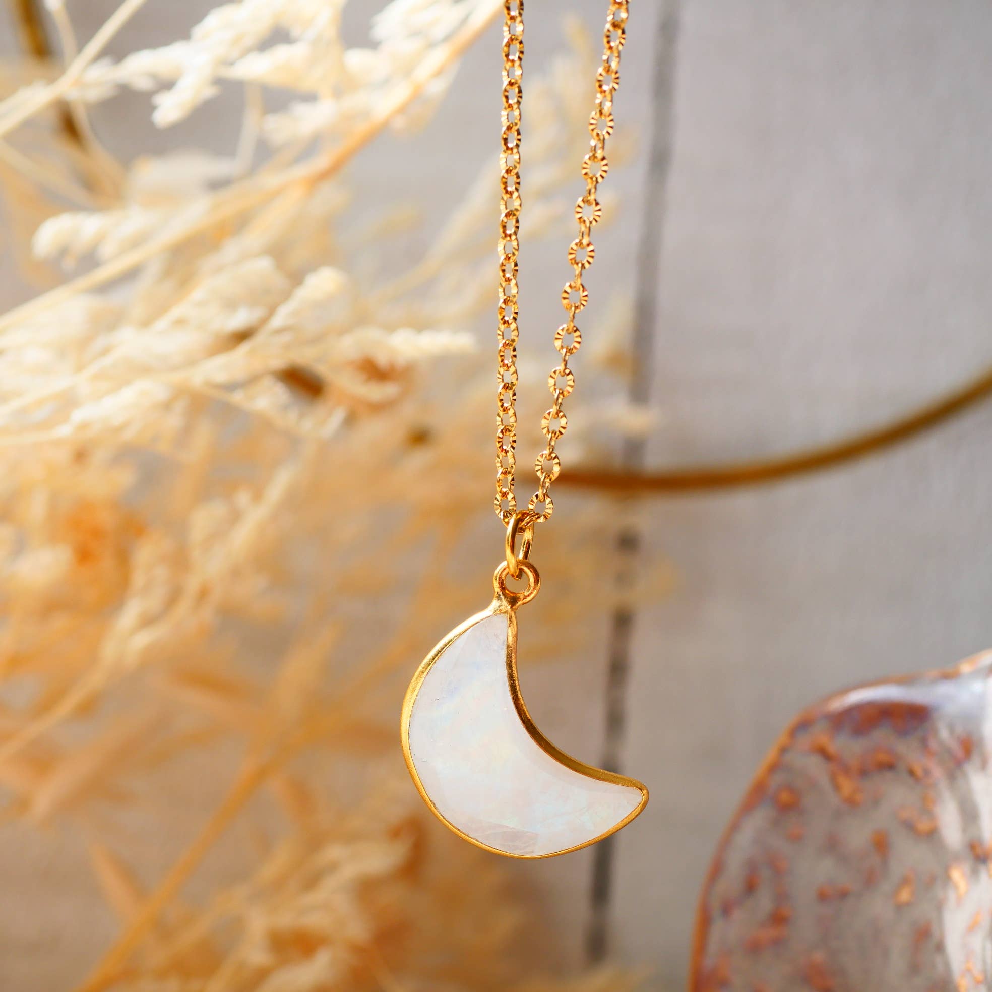 COLLIER LUNE TANDAVA PIERRE DE LUNE ARC-EN-CIEL