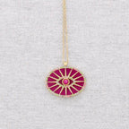 Collier en acier avec pendentif Eye Stone Crystals: Vert