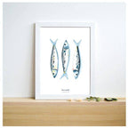 Papeterie Affiche Illustration Déco -  Les Maquereaux: 14.8 x 21 cm