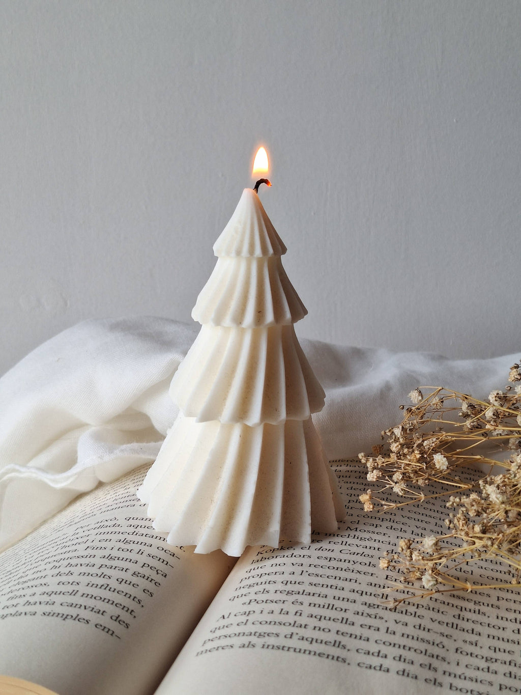 Bougie de Noël en cire de soja, sapin de Noël: Français / Sans boîte