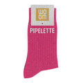 Chaussettes à Paillettes à Message "Pipelette" Fuschia