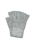 ST-3019 Mitaine uni lurex en laine d'angora mélangé: Gris