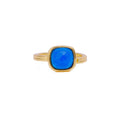 Bague Coussin Réglable Plaquée Or 18K Apatite Bleu Néon