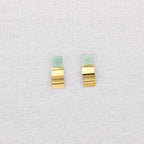 Boucles d'oreilles géométriques en acier: Vert olive