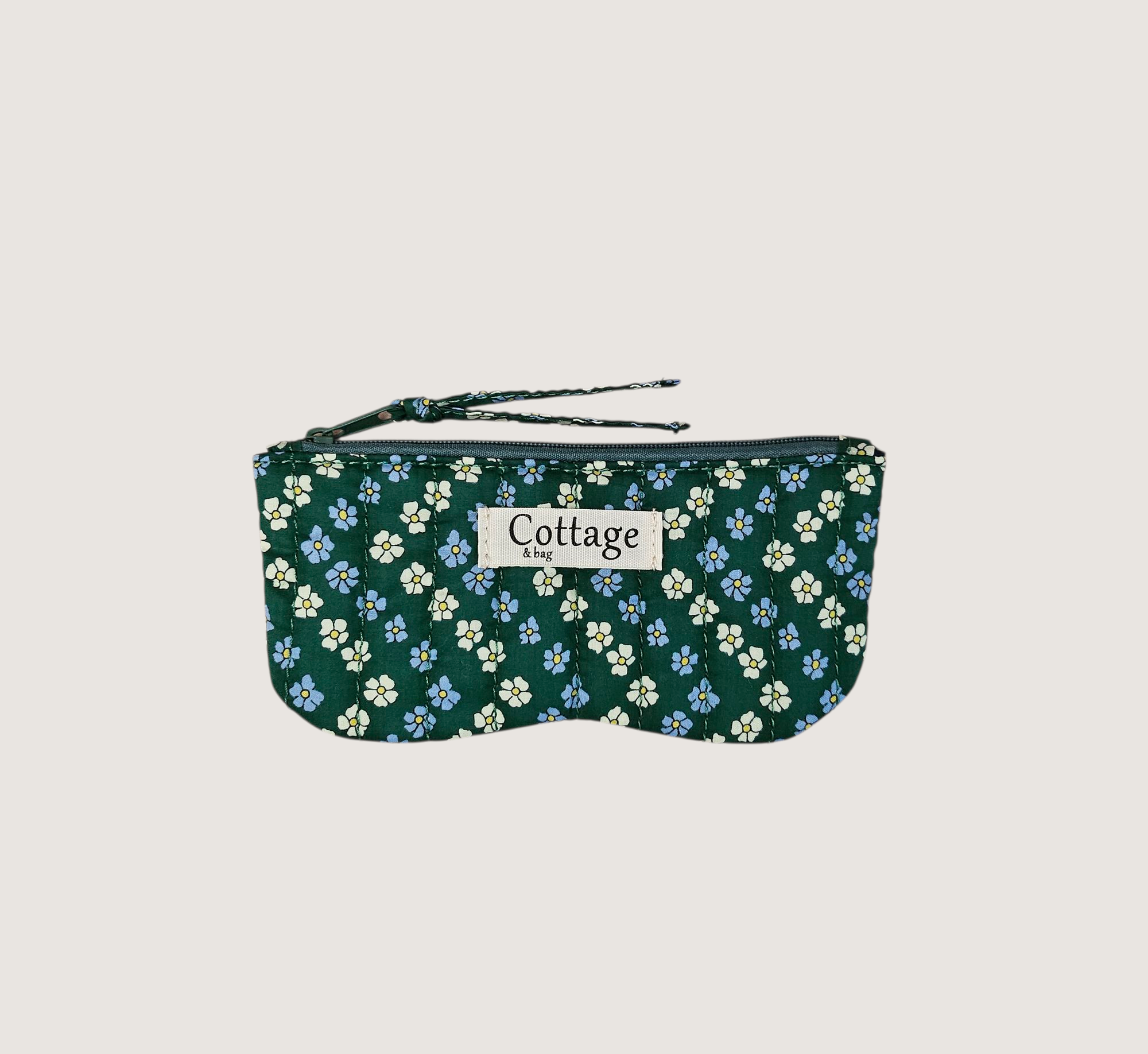 Porte lunette  100 % coton  : Patch bleu