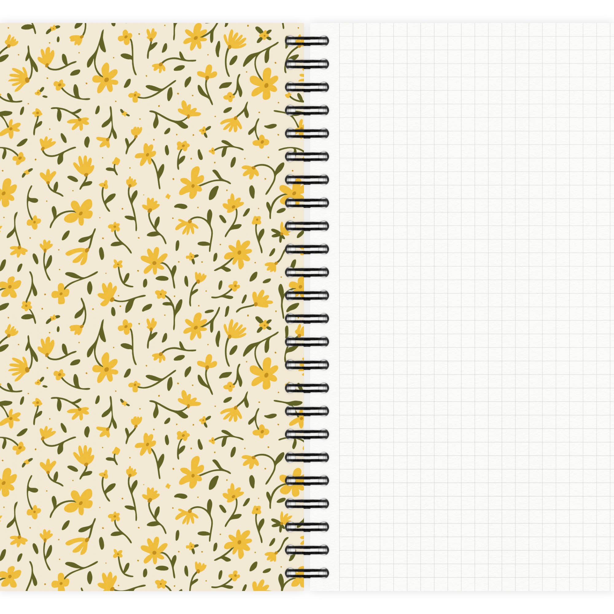 Bloc-notes A5 à motif floral bohème n° 1: Au carré (à carreaux)