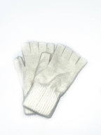 ST-3019 Mitaine uni lurex en laine d'angora mélangé: Gris