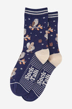 Coffret cadeau chaussettes en bambou Chouette effraie pour femmes: UK 3-7 | EU 36-40 | US 5-9
