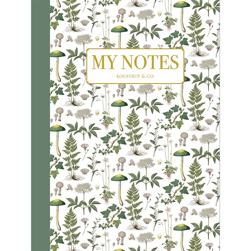 Motif floral vert - Carnet de notes - Fabriqué au Danemark