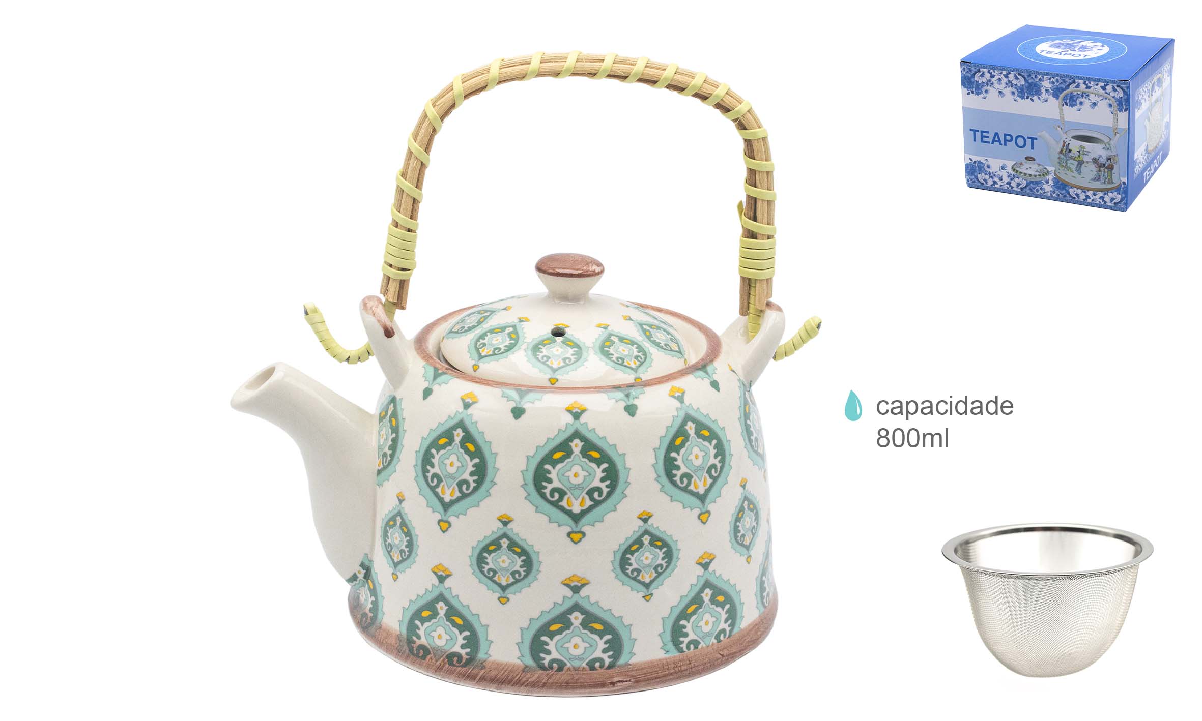 Théière en céramique Déc. 800 ml - 16,5x11,2cm