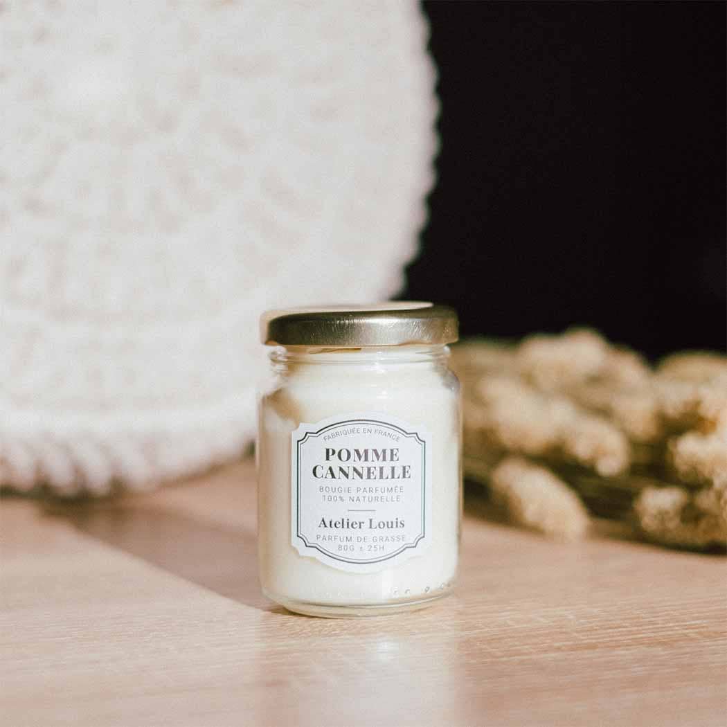 Bougie parfumée Pomme Cannelle: Petite - 25H de combustion