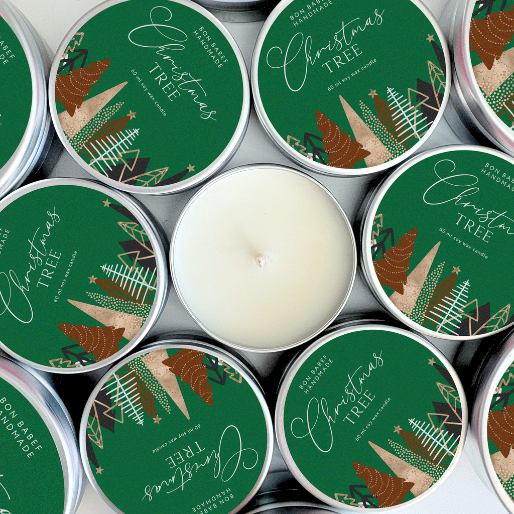 CHRISTMAS SOY WAX SCENTED CANDLE | CHRISTMAS TREE: Moyenne